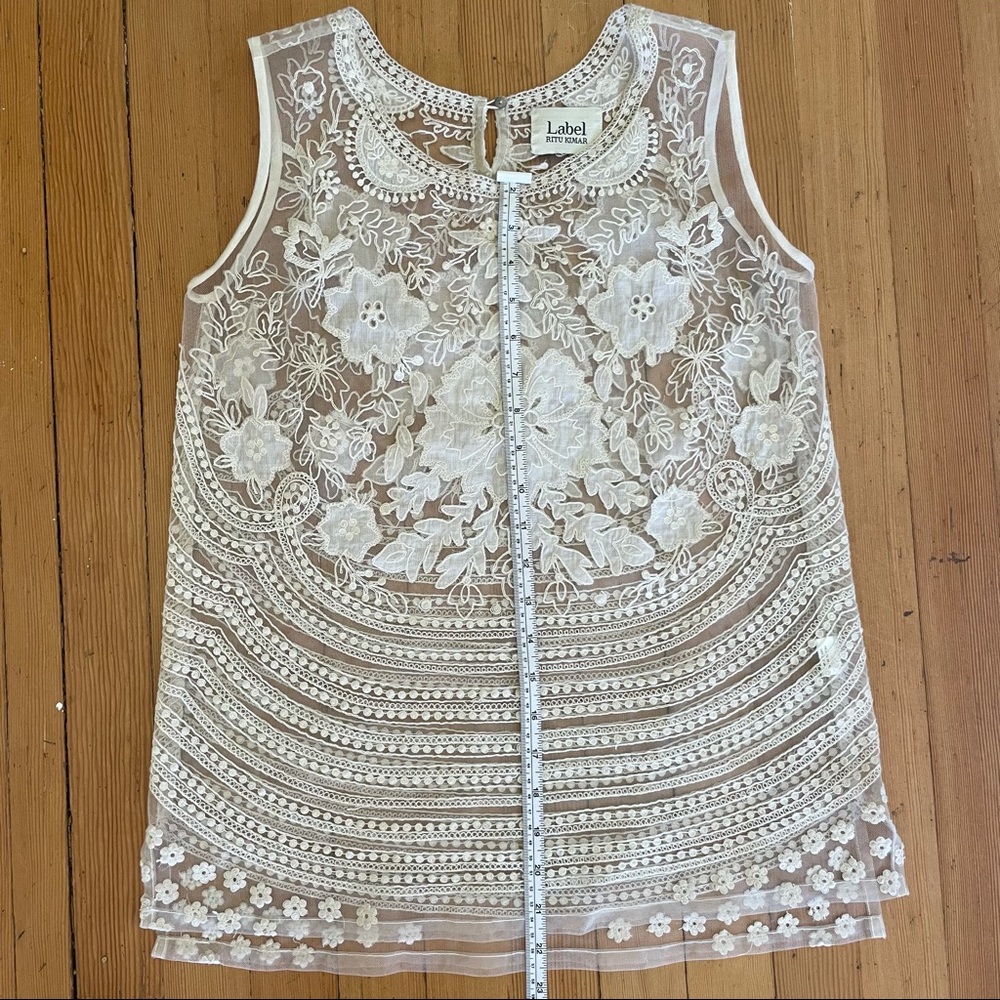 LABEL Ritu Kumar Lace/Mesh Embroidered Top - Picture 6 of 7